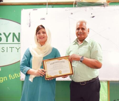 Recieving Certificate at Abasyn University Islamabad